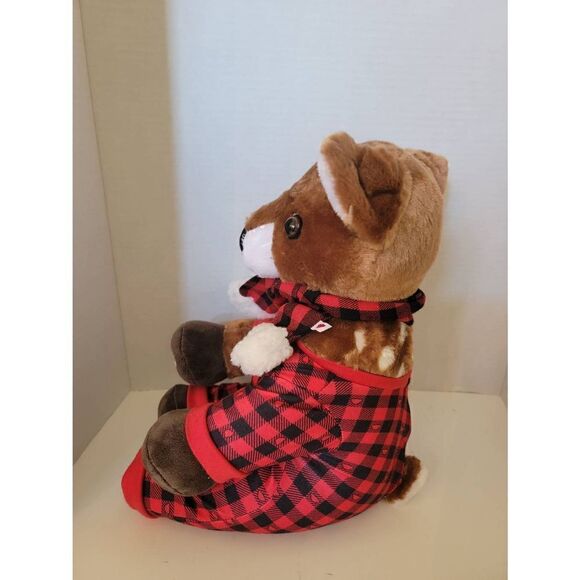 Build A Bear Workshop Kids' Brown Reindeer Plush Plaid Stuffed Animal Medium - Picture 2 of 3